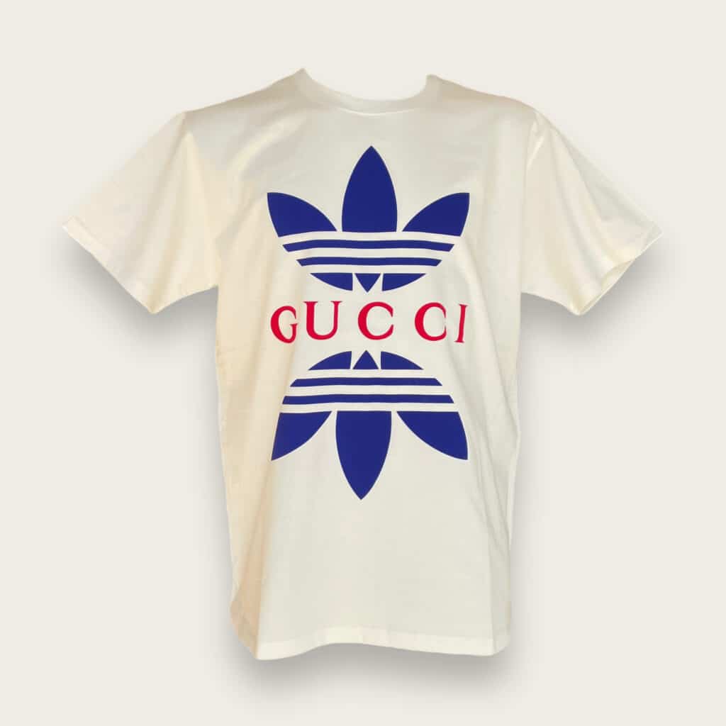 Gucci x Adidas t-shirt bianca logo, M.